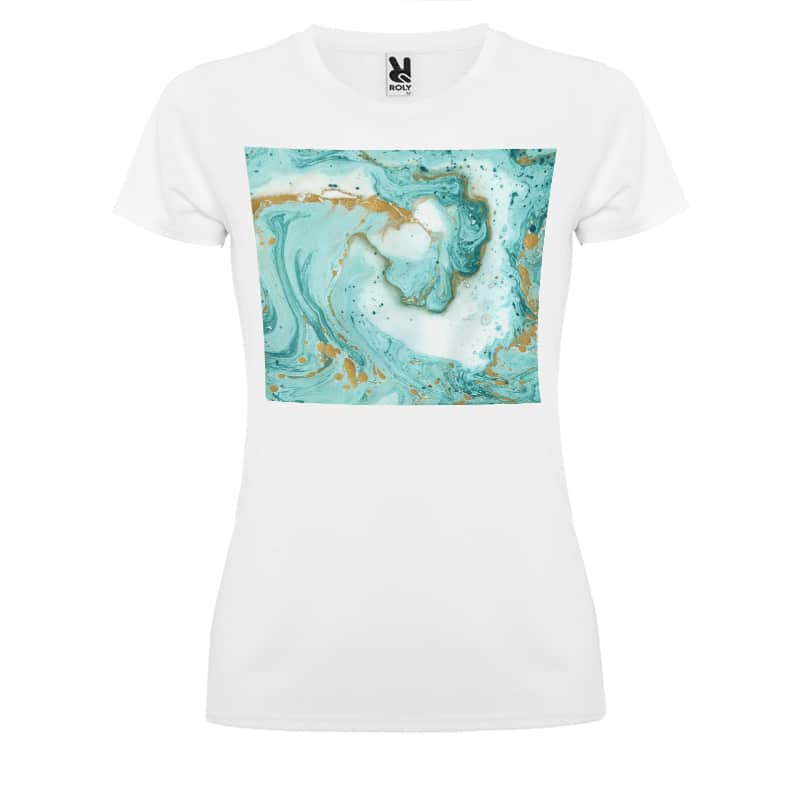 تيشرت-نسائي-بتصميم-أزرق-ذهبي-1