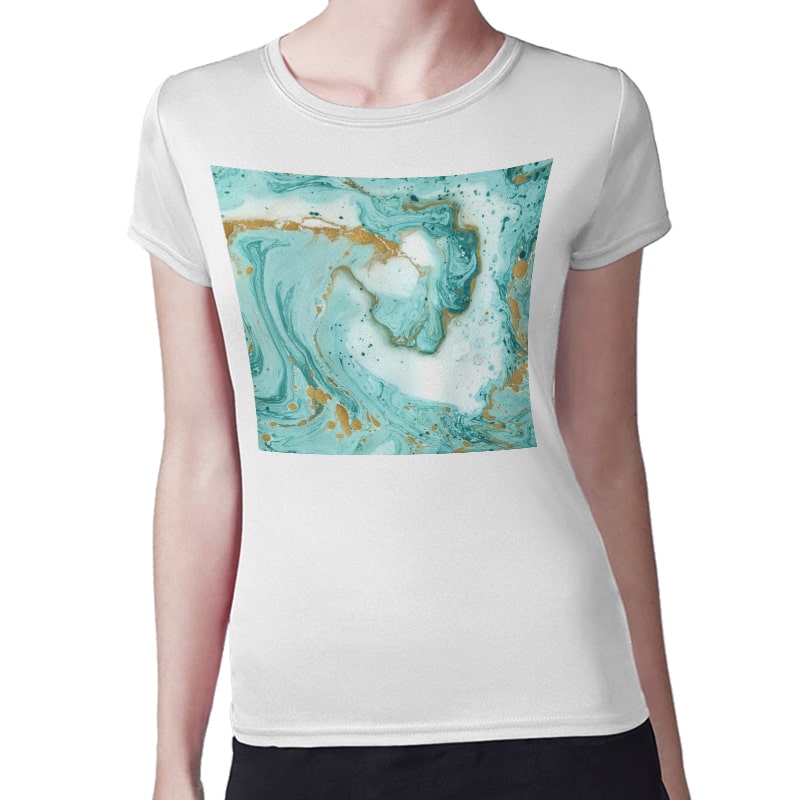 تيشرت نسائي مقاس: M بتصميم أزرق ذهبي تيشرت نسائي مقاس: M بتصميم أزرق ذهبي