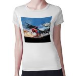 تيشرت نسائي مقاس: M بتصميم اجنحة النسر سبايدر مان ايرون مان