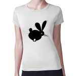 تيشرت نسائي مقاس: M بتصميم ارنب مخيف