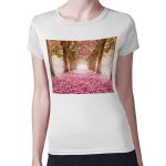 تيشرت نسائي مقاس: M بتصميم اشجار الساكورا