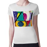 تيشرت نسائي مقاس: M بتصميم اشكال هندسيه