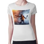 تيشرت نسائي مقاس: M بتصميم الاستعداد للمعركة  باتلفيلد