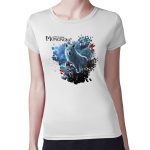 تيشرت نسائي مقاس: M بتصميم الاميرة مونونوكي مع ذئب