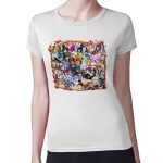 تيشرت نسائي مقاس: M بتصميم الشخصيات اللطيفه كل الانميات