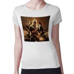 تيشرت نسائي مقاس: M بتصميم الطائرمع الصقر أساسنز كريد