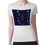 تيشرت نسائي مقاس: M بتصميم الفضاء والمجرة