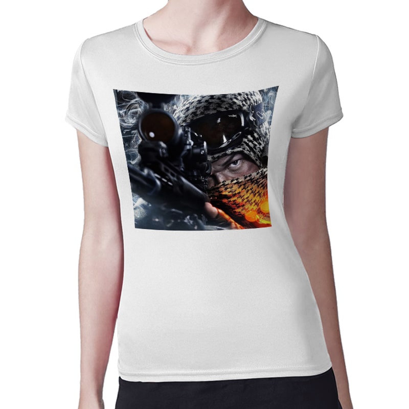 تيشرت نسائي مقاس: M بتصميم القناص  باتلفيلد 1 تيشرت نسائي مقاس: M بتصميم القناص  باتلفيلد 1