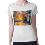 تيشرت نسائي مقاس: M بتصميم انعكاس الغروب