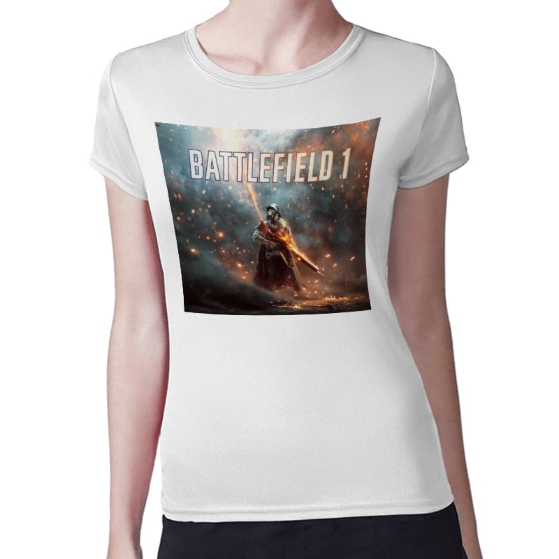 تيشرت نسائي مقاس: M بتصميم بندقية هجوميه باتل فيلد تيشرت نسائي مقاس: M بتصميم بندقية هجوميه باتل فيلد