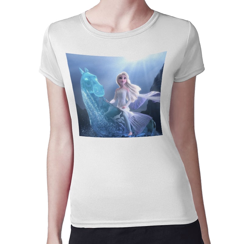 تيشرت نسائي مقاس: M بتصميم حصان إلسا الثلجي ملكة الثلج تيشرت نسائي مقاس: M بتصميم حصان إلسا الثلجي ملكة الثلج