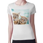 تيشرت نسائي مقاس: M بتصميم ذئب