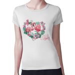 تيشرت نسائي مقاس: M بتصميم زوجين الحب فلامنغو