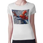 تيشرت نسائي مقاس: M بتصميم سبايدر مان اعلى البرج