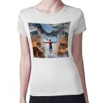 تيشرت نسائي مقاس: M بتصميم سبايدر مان ايرون مان