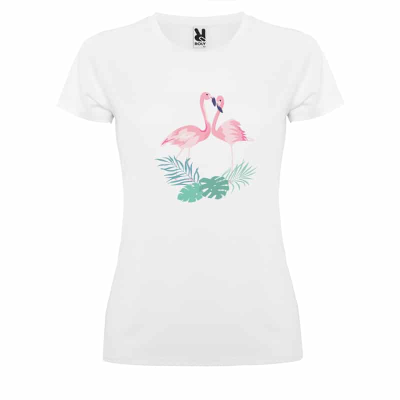 تيشرت-نسائي-بتصميم-طائر-الفلامنجو-1