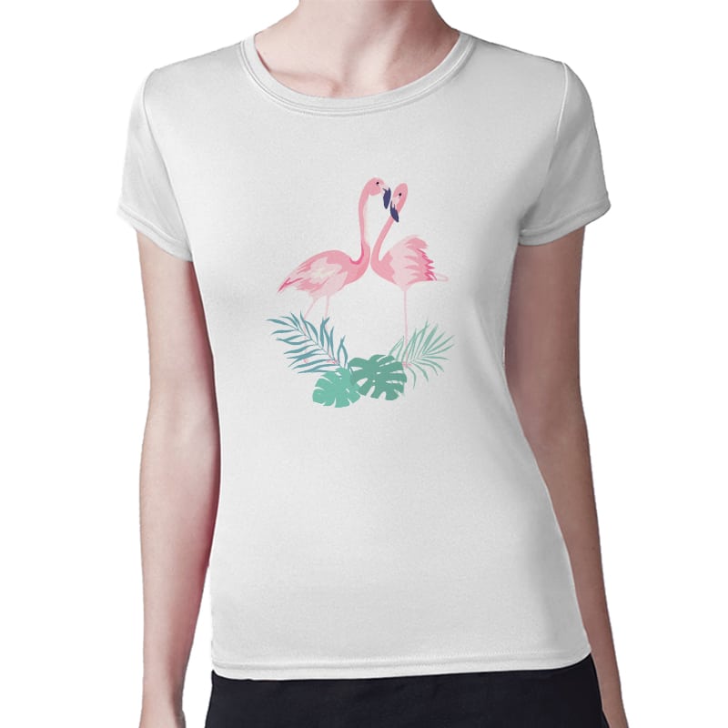 تيشرت نسائي مقاس: M بتصميم طائر الفلامنجو تيشرت نسائي مقاس: M بتصميم طائر الفلامنجو