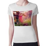 تيشرت نسائي مقاس: M بتصميم غابه ورود