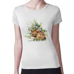 تيشرت نسائي مقاس: M بتصميم غزال صغير