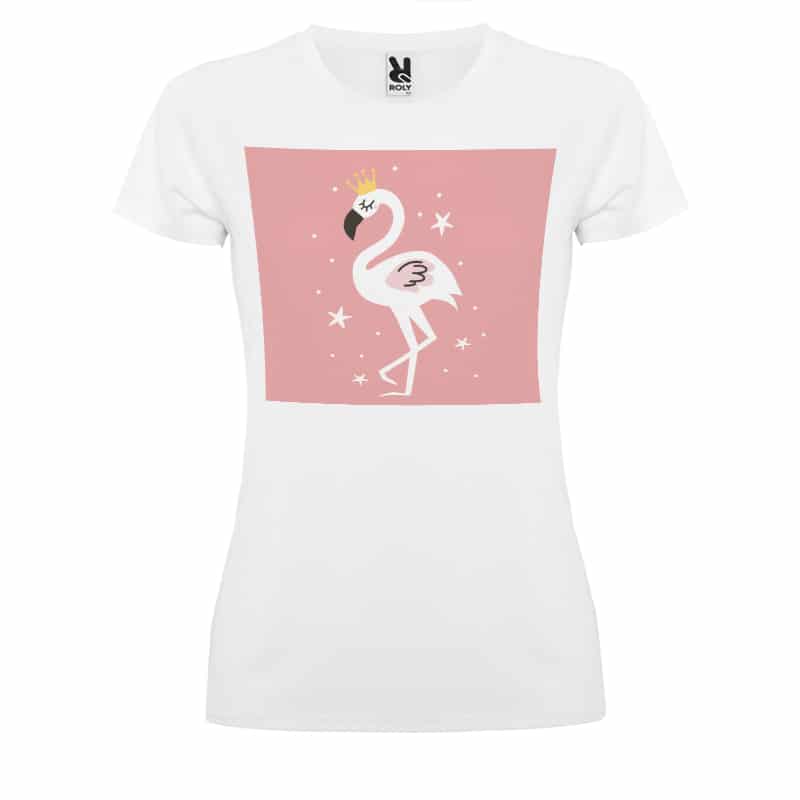 تيشرت-نسائي-بتصميم-فلامنجو-بتاج-1