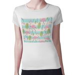 تيشرت نسائي مقاس: M بتصميم فلامنغو الاستوائية