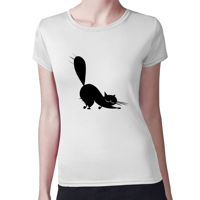تيشرت نسائي مقاس: M بتصميم قط اسود تيشرت نسائي مقاس: M بتصميم قط اسود