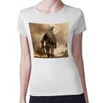 تيشرت نسائي مقاس: M بتصميم كول أوف ديوتي نيران المعركه