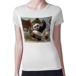 تيشرت نسائي مقاس: M بتصميم كونغ فو باندا