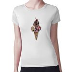 تيشرت نسائي مقاس: M بتصميم مثلجات الجماجم