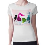 تيشرت نسائي مقاس: M بتصميم مناكير