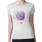 تيشرت نسائي مقاس: M بتصميم منطاد بالورد