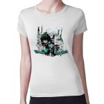 تيشرت نسائي مقاس: M بتصميم ميدوريا مانجا أكاديميتي للأبطال