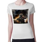 تيشرت نسائي مقاس: M بتصميم نيران معارك كول أوف ديوتي