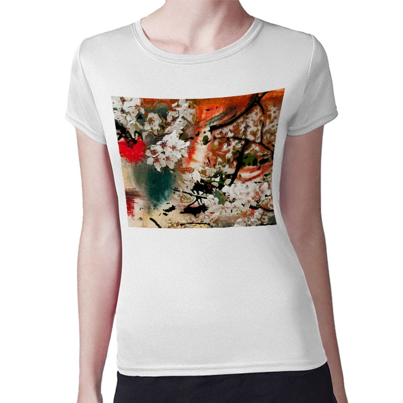 تيشرت نسائي مقاس: M بتصميم ورود تيشرت نسائي مقاس: M بتصميم ورود