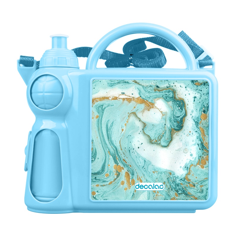 حافظة طعام بتصميم أزرق ذهبي حافظة طعام بتصميم أزرق ذهبي