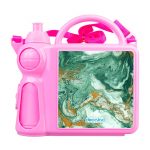 حافظة طعام بتصميم ذهبي وأخضر