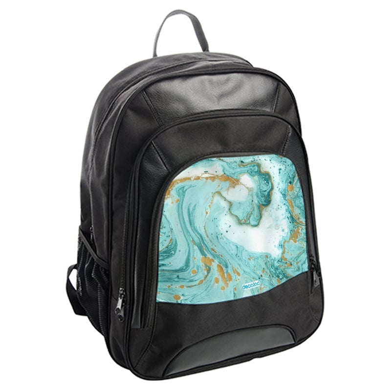 حقيبة ظهر جلدية بتصميم أزرق ذهبي حقيبة ظهر جلدية بتصميم أزرق ذهبي