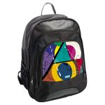 حقيبة ظهر جلدية بتصميم اشكال هندسيه