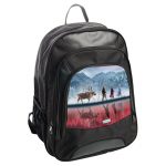 حقيبة ظهر جلدية بتصميم رحله الاصدقاء