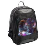 حقيبة ظهر جلدية بتصميم فضاء بنفسجي