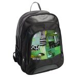 حقيبة ظهر جلدية بتصميم فن تجريدي