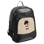 حقيبة ظهر جلدية بتصميم قبعة وشوارب