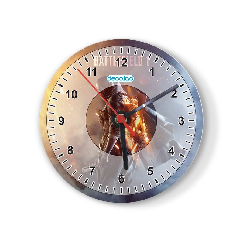 ساعة حائط دائرية بتصميم اسلحة باتلفيلد ساعة حائط دائرية بتصميم اسلحة باتلفيلد