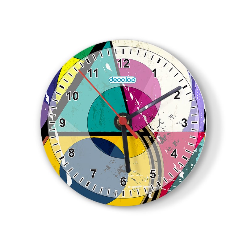 ساعة حائط دائرية بتصميم اشكال هندسيه ساعة حائط دائرية بتصميم اشكال هندسيه