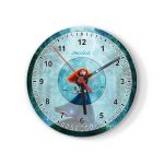 ساعة حائط دائرية بتصميم الأميرة ميريدا مع القوس والسهم