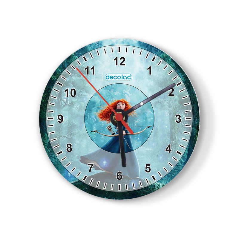 ساعة حائط دائرية بتصميم الأميرة ميريدا مع القوس والسهم ساعة حائط دائرية بتصميم الأميرة ميريدا مع القوس والسهم