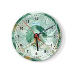 ساعة حائط دائرية بتصميم ذهبي وأخضر ساعة حائط دائرية بتصميم ذهبي وأخضر