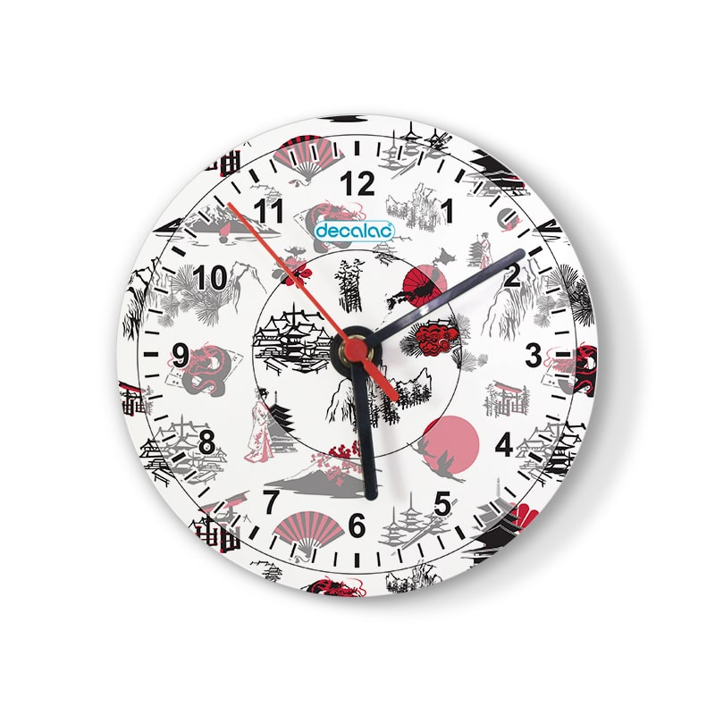 ساعة حائط دائرية بتصميم رسومات يابانيه ساعة حائط دائرية بتصميم رسومات يابانيه