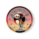 ساعة حائط دائرية بتصميم ركله كونغ فو باندا