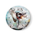 ساعة حائط دائرية بتصميم عائلة كونغ فو باندا